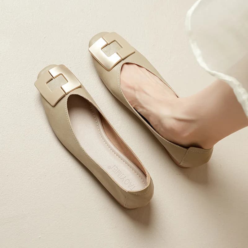 Scarpe basse Moda donna Farfalla-nodo Punta quadrata Party Balletto in pelle Taglia grande 43 Mocassini da donna poco profondi Nero Blu Nuovo 2024