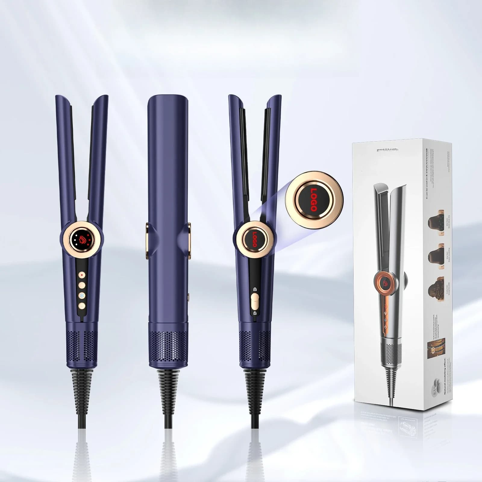 1pcs popular high-speed hair straightener, dry and wet self-detection, hair dryer straightener, fluffy hair straightener