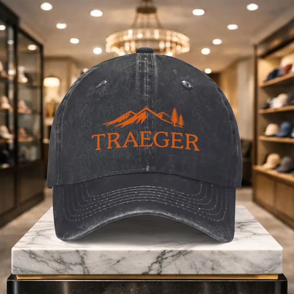 1 berretto da baseball casual e versatile Traeger, design regolabile, adatto per sport all'aria aperta e uso quotidiano, stile street.