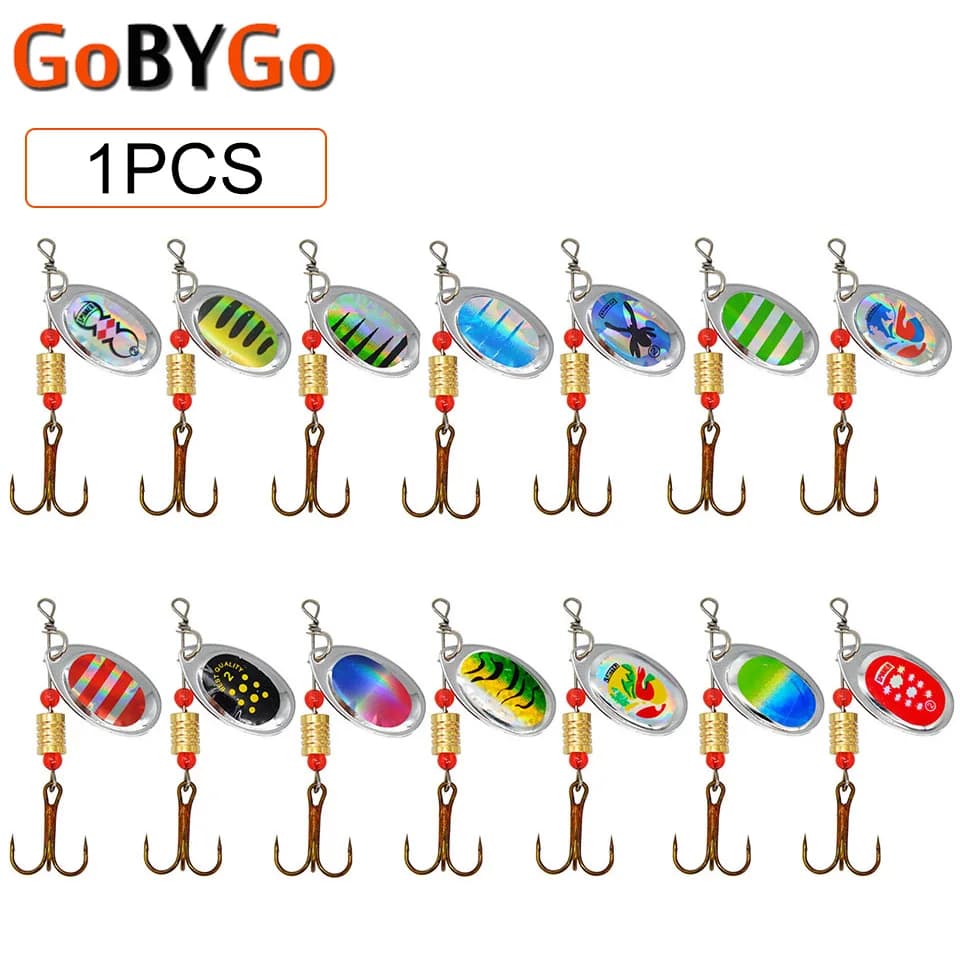 1 pz 3G 3.5G 4.5G Spinner esche rotanti Spinners cucchiaio Hard Bait Pike Metal con ancorette richiamo di Pesca Pesca Tackle