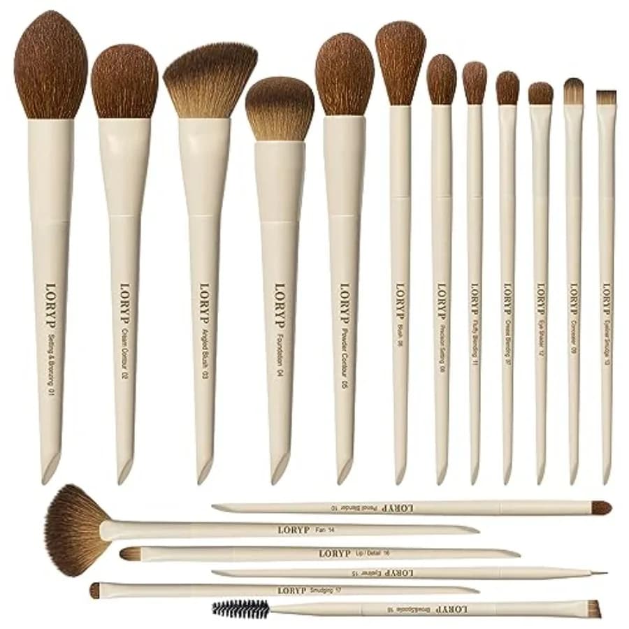 Makeup Brushes Set Labeled 18 Piece Face and Eye Brush Set Ultra soft hair Foundation, Concealer, Blush, Contour, Blending, Eye