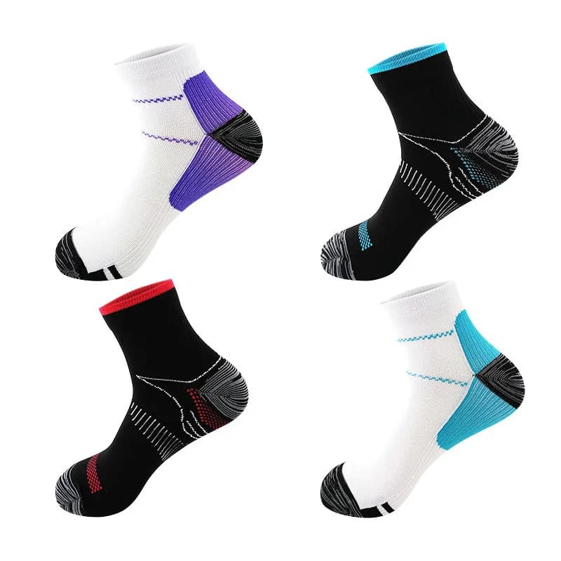1Pair Arch Support Ankle Compression Socks for Plantar Fasciitis - Foot And Heel Pain Relief for Men & Women
