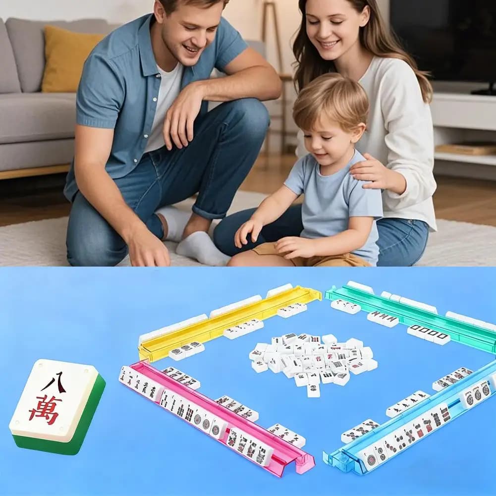 Supporti per Mahjong con Spintori, Set da 4 Pezzi, Supporto per Gioco da Tavolo, Porta Tessere Mahjong in Acrilico con Spintori, Combo per Giocatori e Appassionati