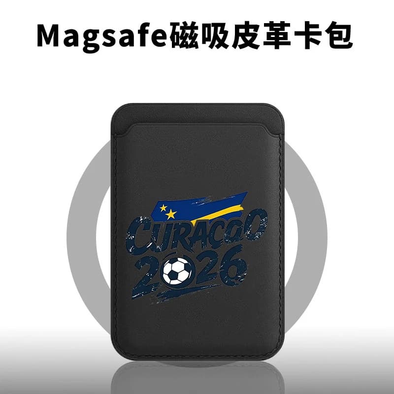 Custodia Magnetica Champion Curacao 2026 per Telefono con Porta Carte di Credito/ID per iPhone 17 16, Slot Magsafe, Portafoglio in Pelle