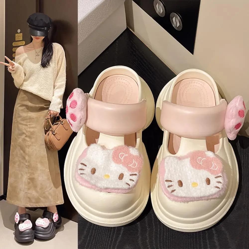Ciabatte Eva Hello Kitty 2026 per Donne, Sandali Estivi con Suola Spessa per Ragazze, Ciabatte Kawaii Sanrio Anime