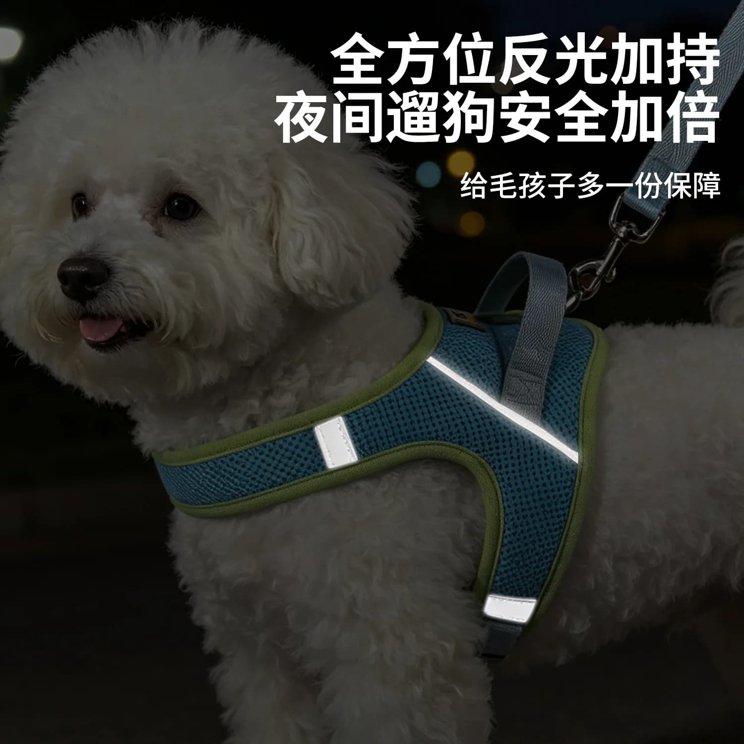Guinzaglio per Cani Stile Sella Antiscivolo Regolabile Riflettente Leggero per Cani di Piccola e Media Taglia e Gatti