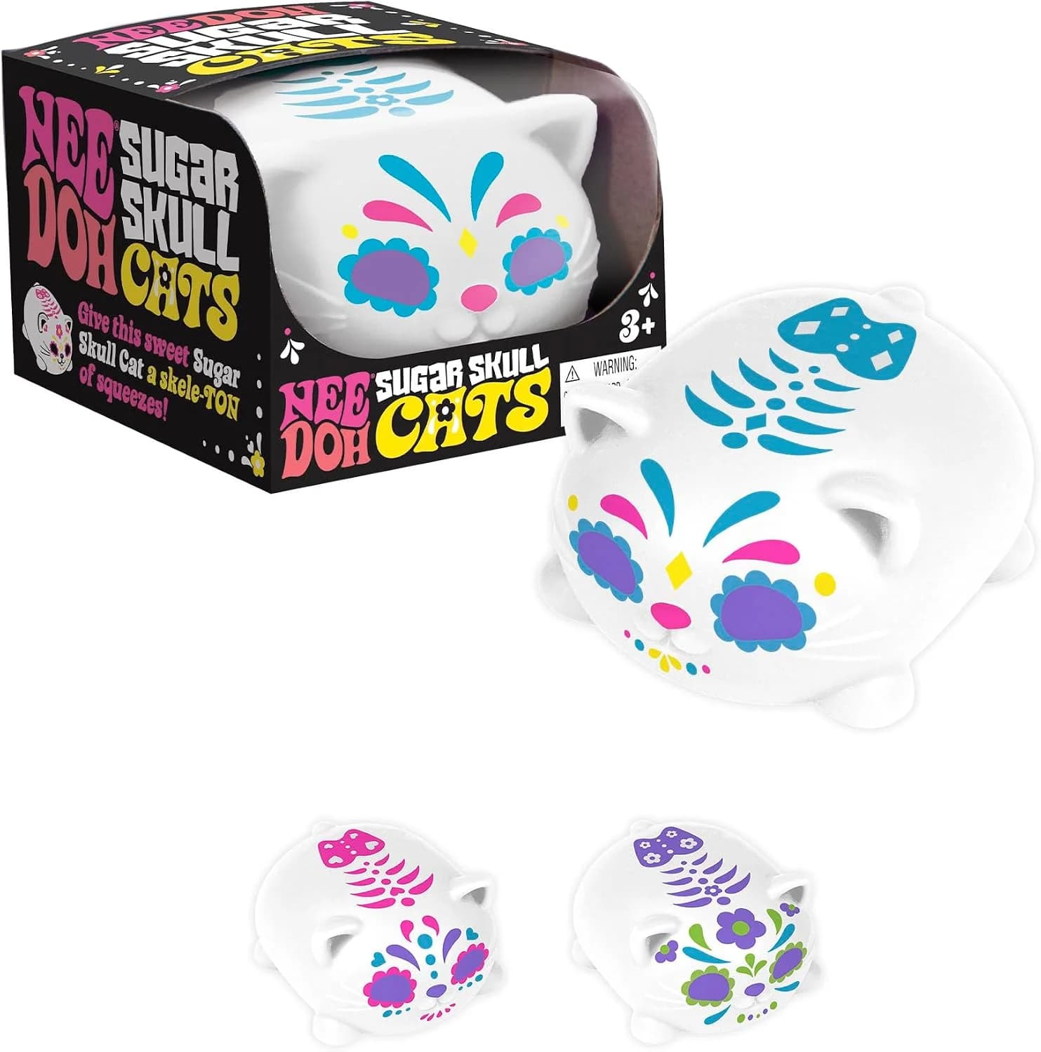 New Needoh Sugar Skull Cats Schylling Buttery-Soft Feel Fidget Toy ASMR Sensory Anti Stress Relief Toy Gifts Sensory Toys