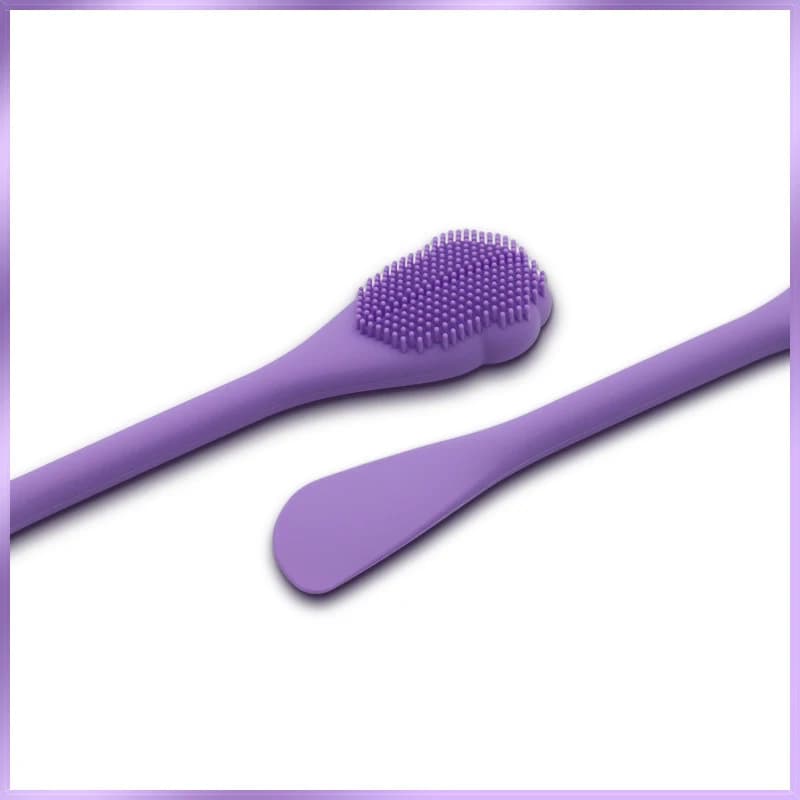 Spazzola per la pulizia del viso in silicone a doppia testa Spazzola per maschera facciale Applicatore per donne Spazzola per trucco viso Cura della pelle