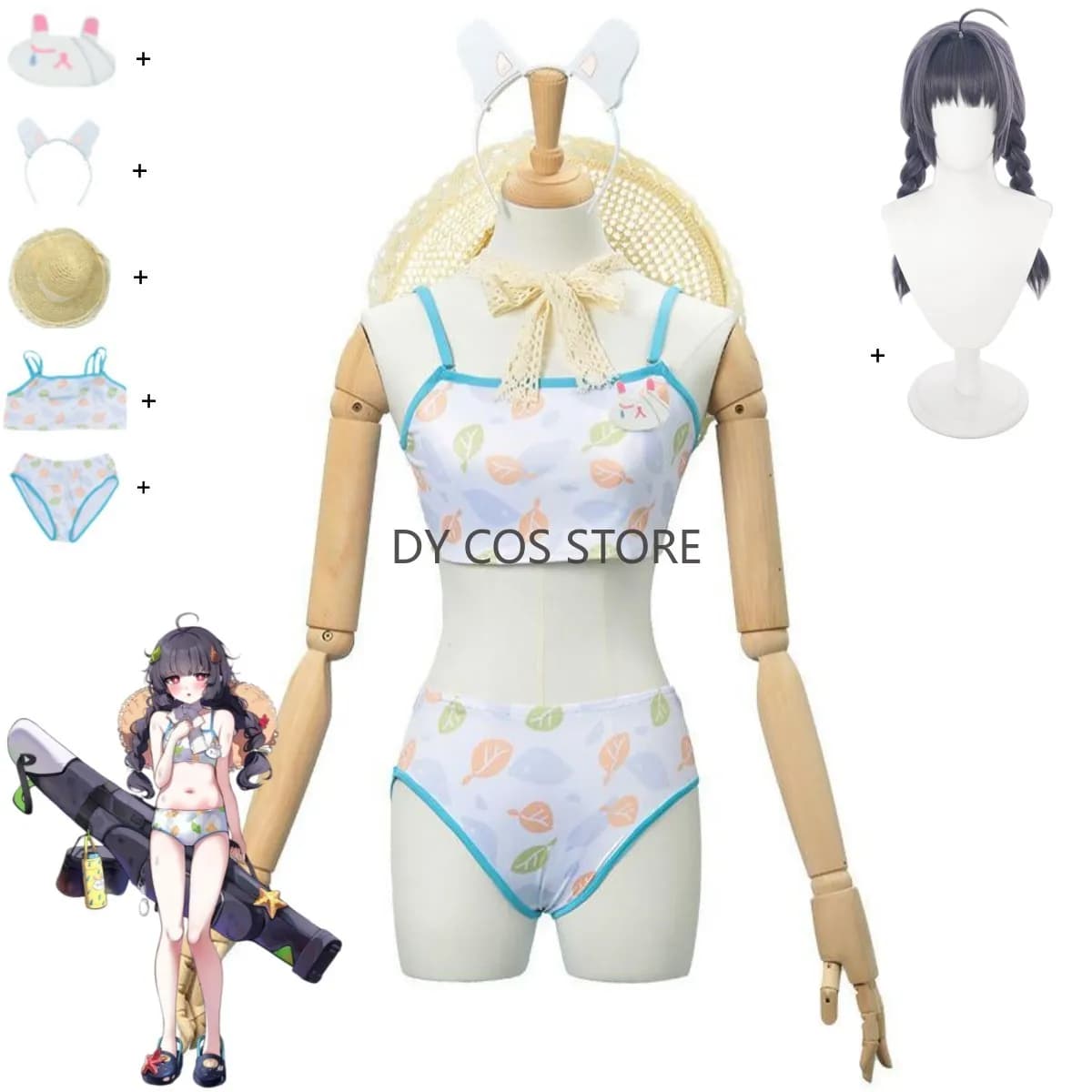 Game Blue Archives Animation Kasumisawa Miyu Costume Cosplay Summer Day Swimwear Woman Sexy Beach Party Bikini Suit