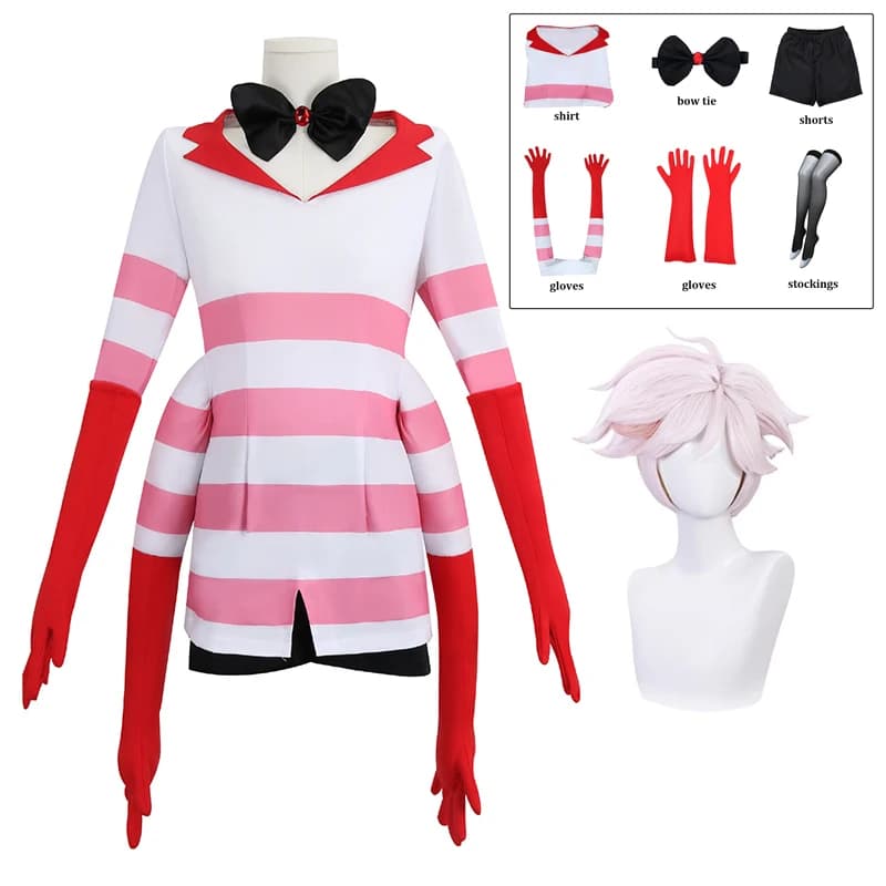 Dust Angel Cosplay Hazbin Costume Cosplay Parrucca Donna Anime Comic Party Gioco di ruolo Abiti