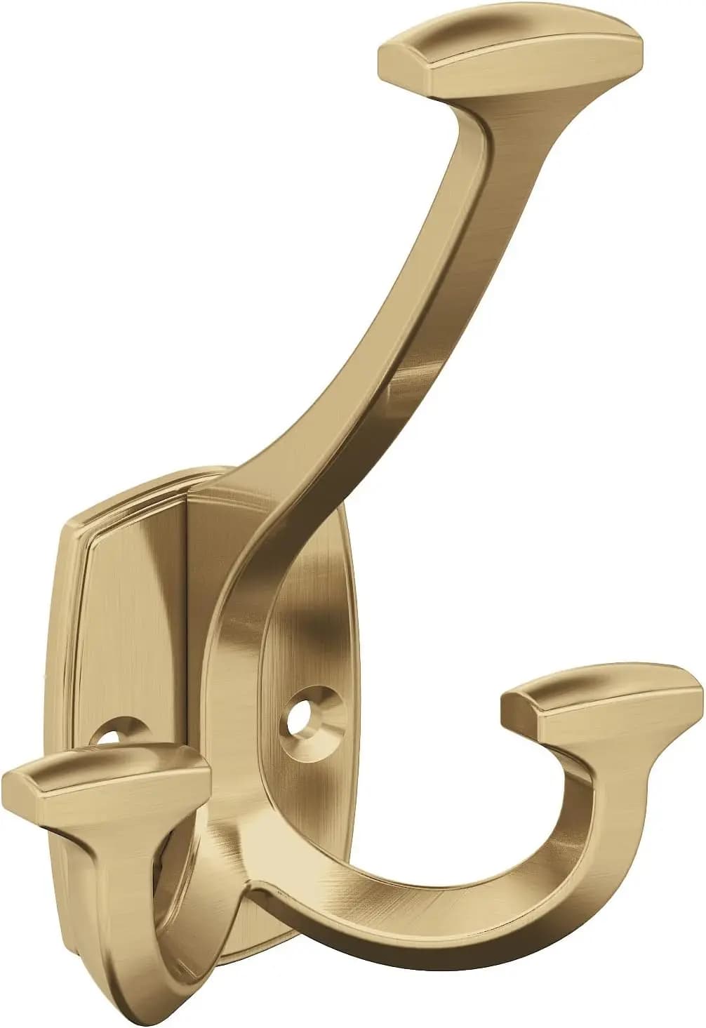 Gancio a parete a tre punte con finitura bronzo champagne per cappotti, cappelli, borse in bagno, armadio