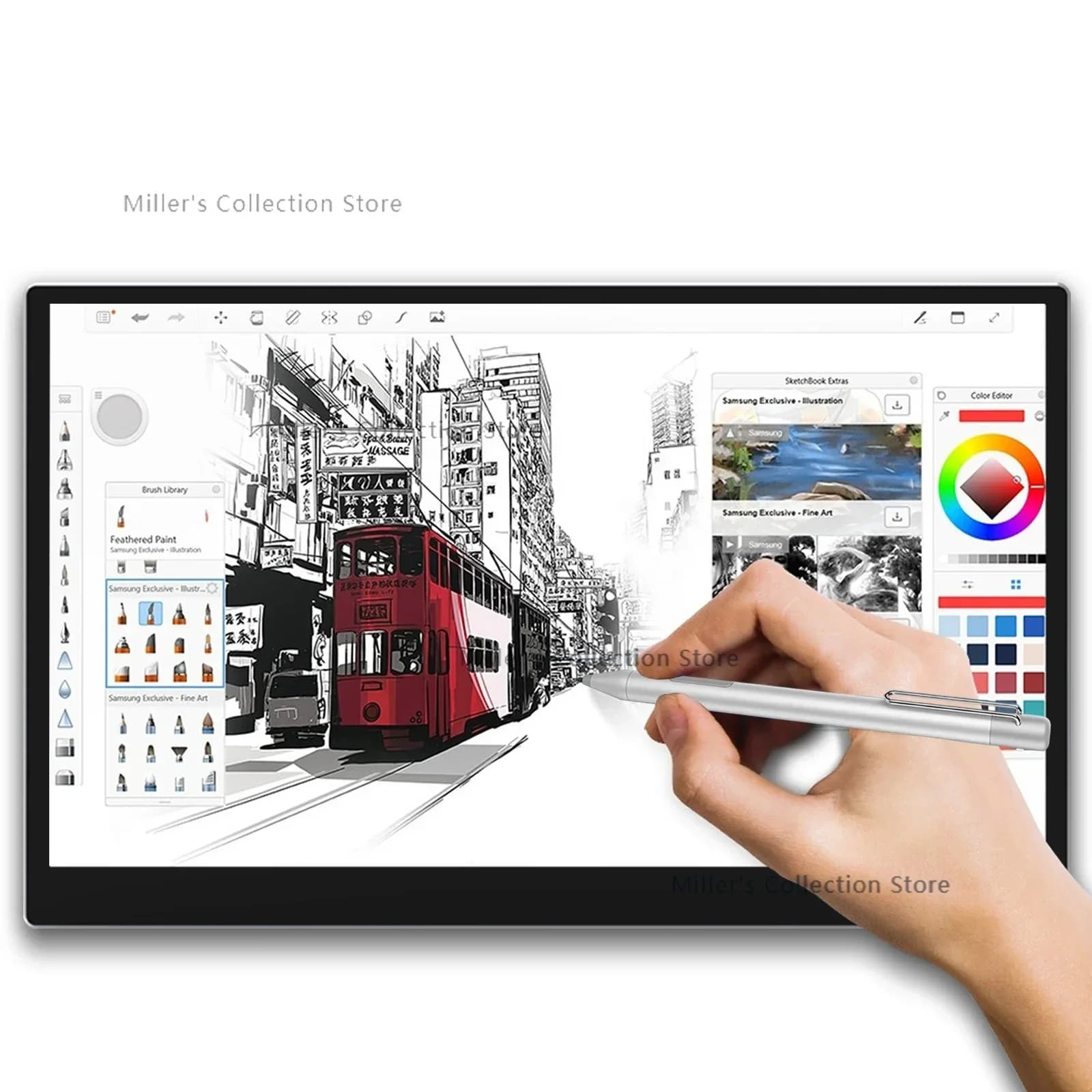 Tavoletta grafica portatile da 13 penne con display creativo da 13,3 pollici con touch screen capacitivo e stilo inclinabile MPP