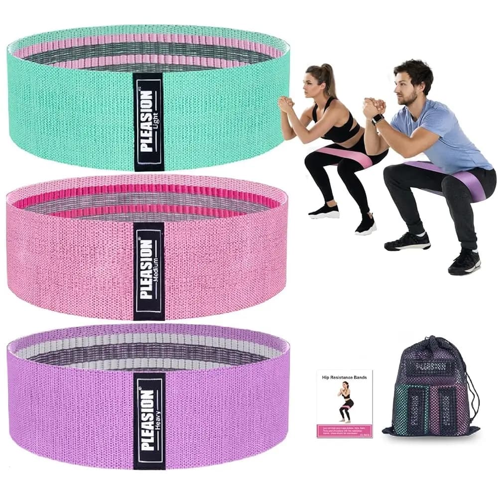 Fasce di Resistenza in Tessuto per Allenamento, 5 Livelli di Resistenza per Glutei, Bande Elastiche in Tessuto per Esercizi, per Uomini e Donne