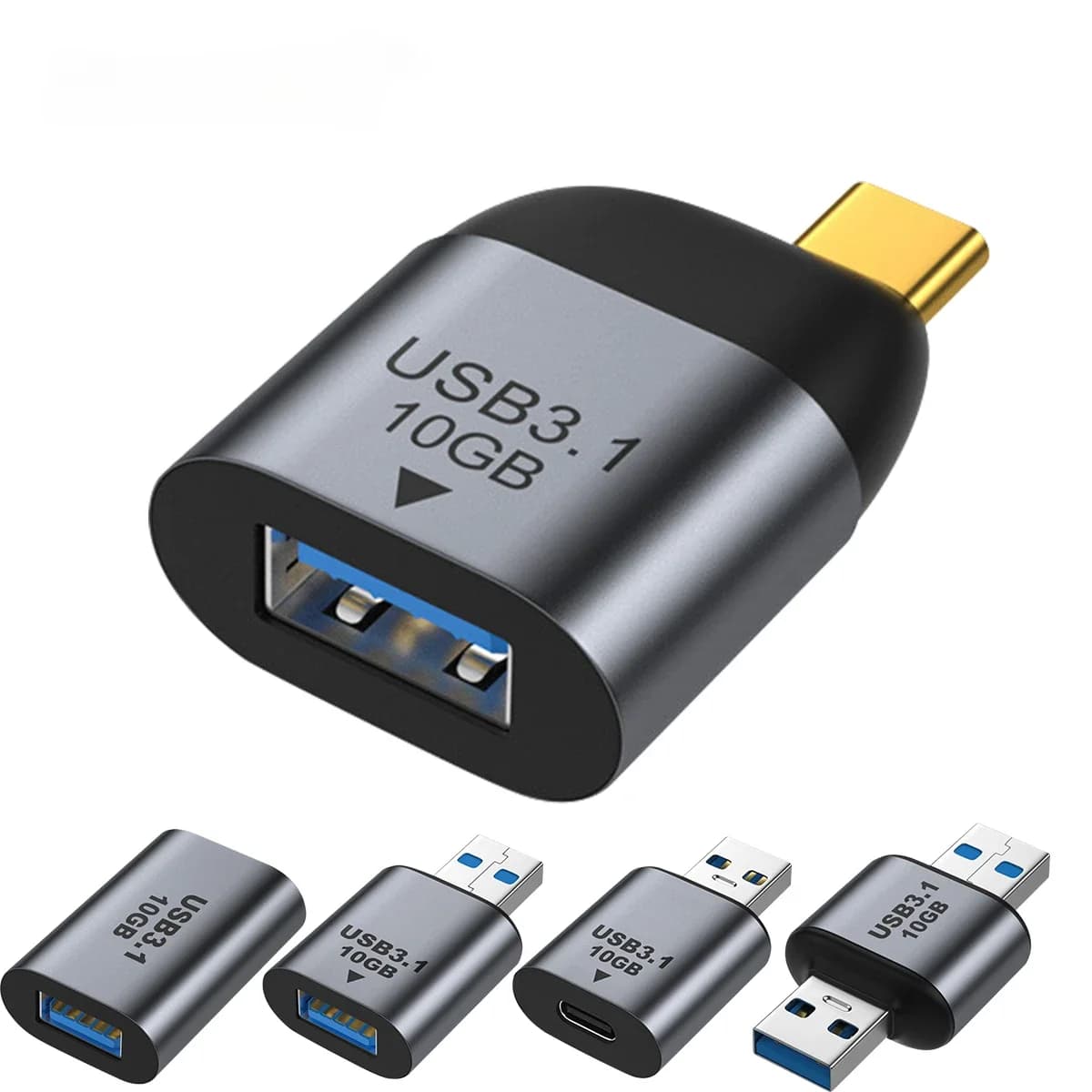 Adattatore USB C 3.1 OTG 10 Gbps Trasferimento rapido dei dati Convertitore di ricarica Type-C 3A per Samsung Xiaomi per MacBook Pro Tablet