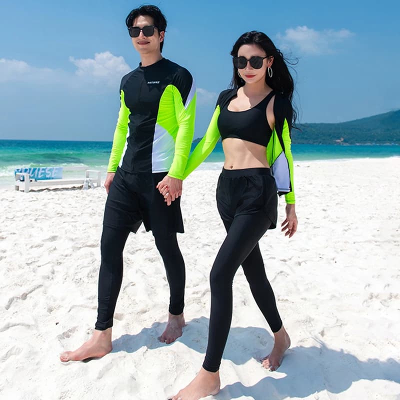 SURFBAR Costume da bagno multipezzo Medusa Tuta da snorkeling Manica lunga Protezione solare Costume da bagno Set
