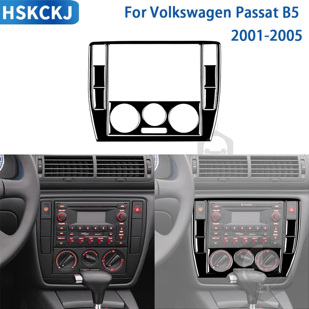 Per Volkswagen Passat B5 2001-2005 Accessori Gloss Nero di Plastica Auto Interni Radio Aria Condizionata Pannello di Controllo Trim Adesivo