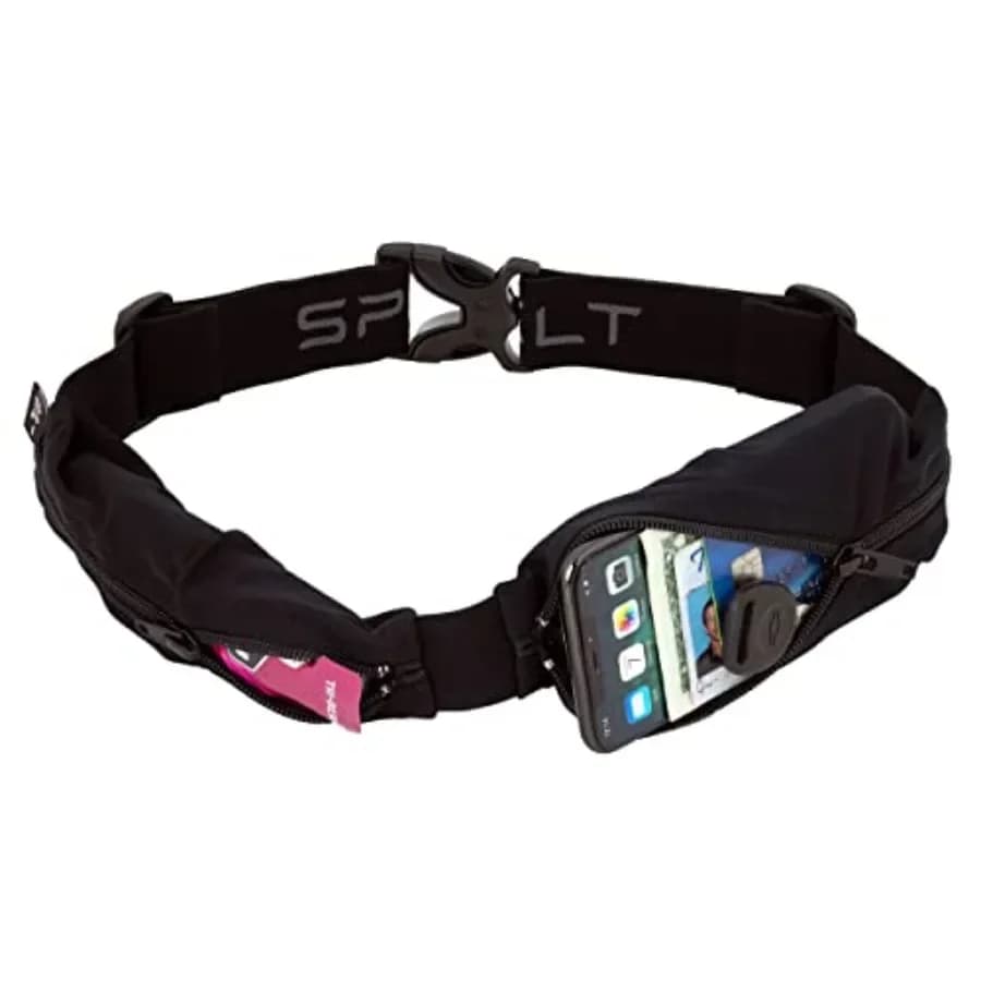 Cintura da Corsa Dual Pocket Pro per Uomo e Donna, Tasche Espandibili, Vita Regolabile, Senza Rimbalzo