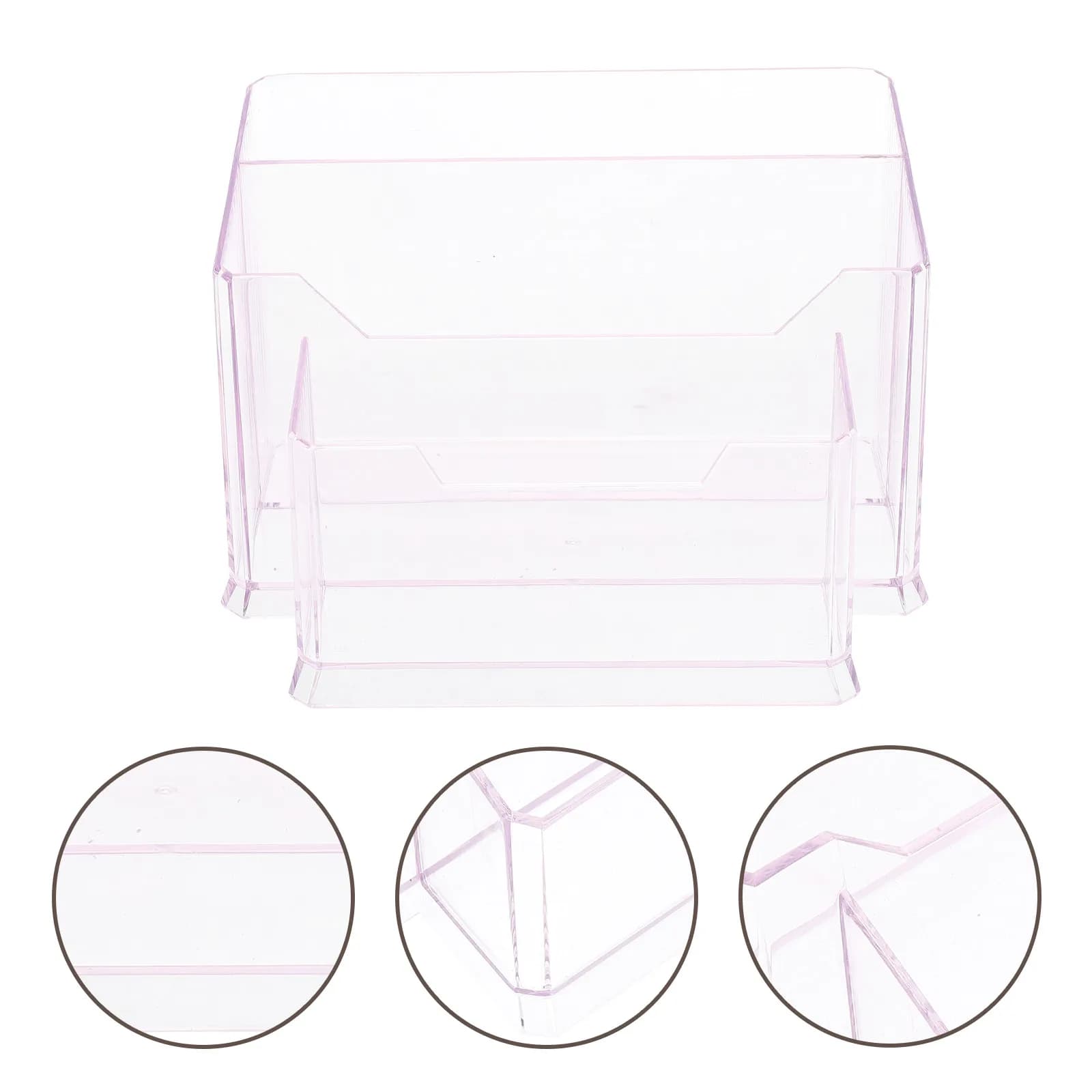 Organizzatore per Trucchi in Acrilico per Toeletta, Base Rinforzata, Porta Pennelli per Unghie, Scomparti Multipli, Contenitore per Trucchi, Organizer da Scrivania per Unghie