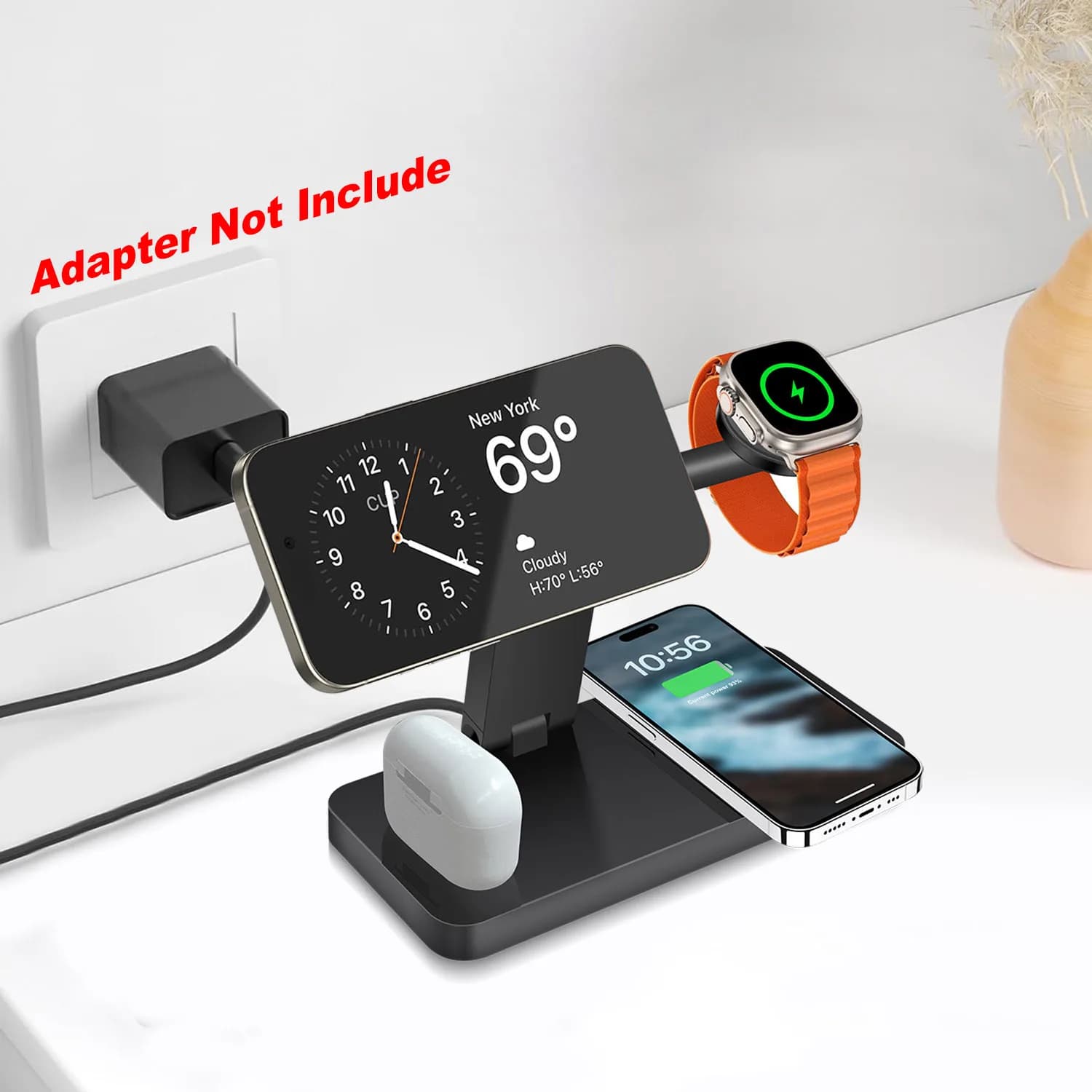 Wireless Magnetic Charger 4 in 1 for iPhone 17/16/15/14/13 Pro Max and Charging Station for Cellulars and iWatch