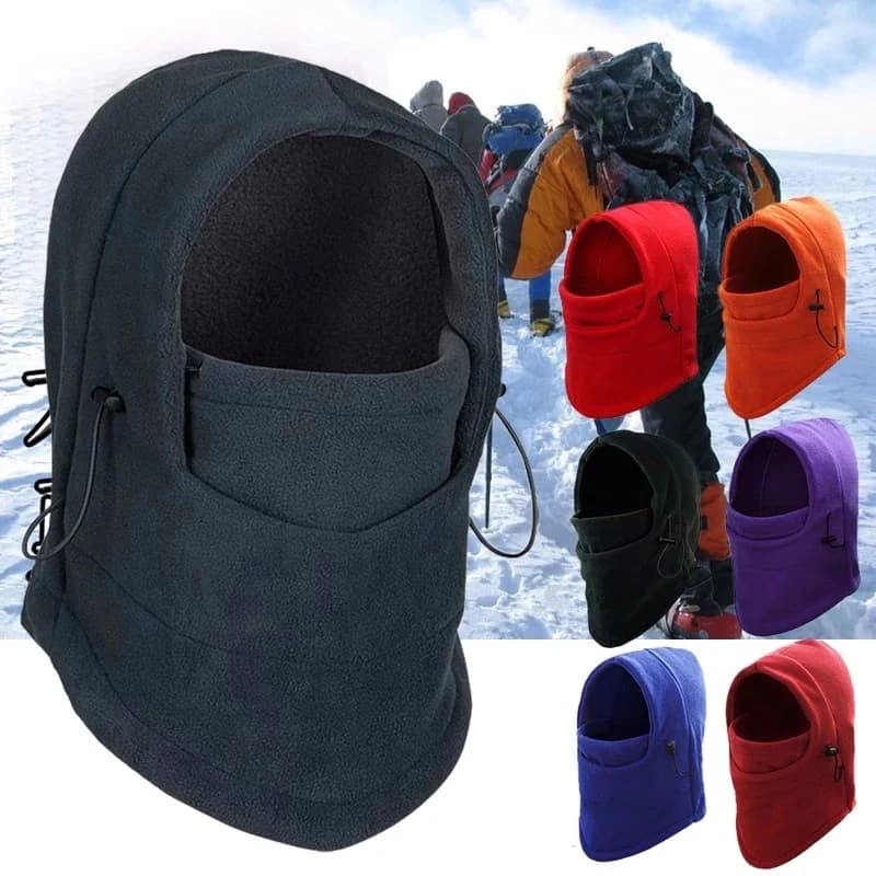Inverno Uomo Donna Cappello caldo Passamontagna in pile termico impermeabile Cappello con cappuccio Scaldacollo Sciarpe da trekking Equitazione all'aperto Berretto antivento