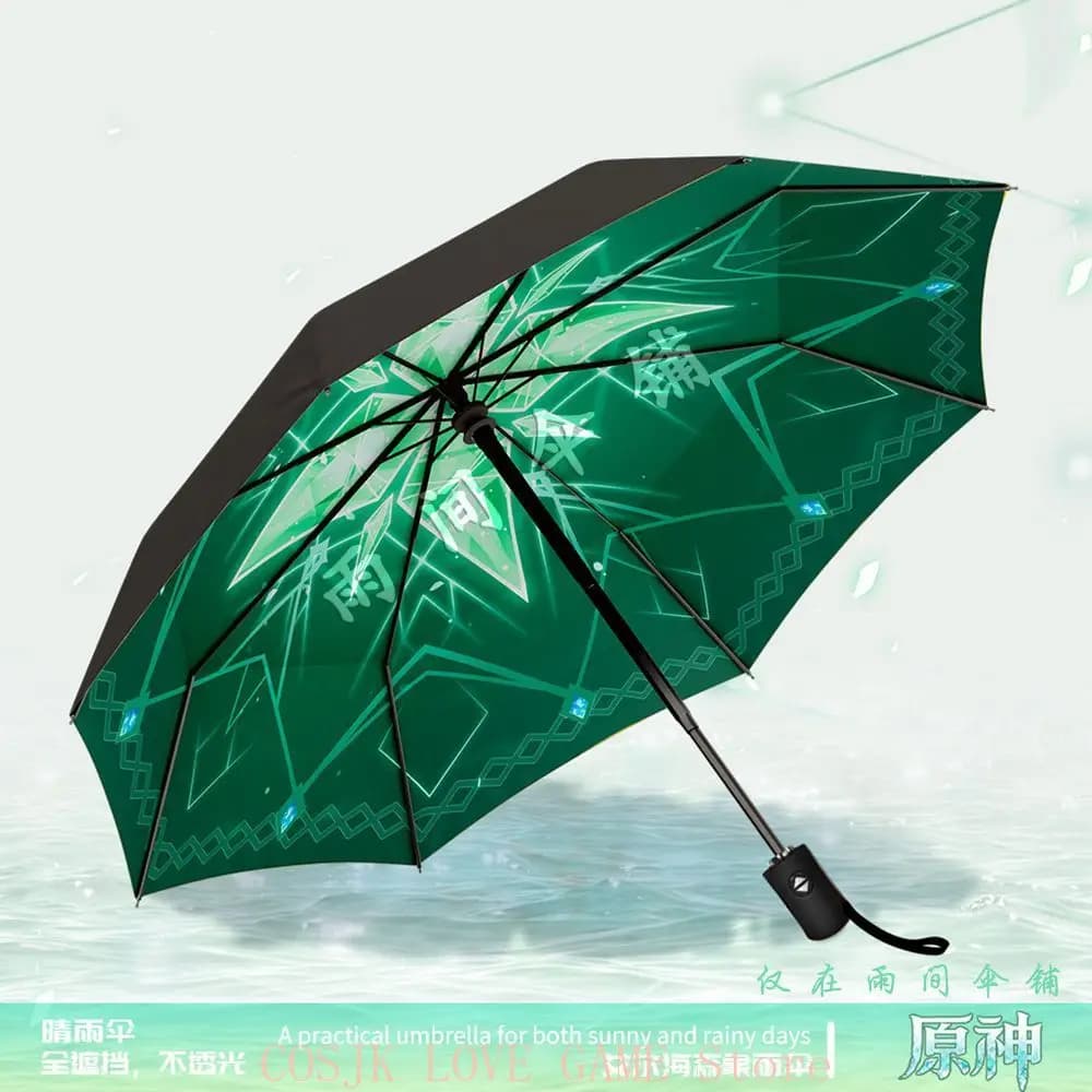 Ombrello Pieghevole Anime Genshin Impact Alhaitham per Cosplay, Protezione Solare e Antipioggia, Regalo di Halloween per Studenti