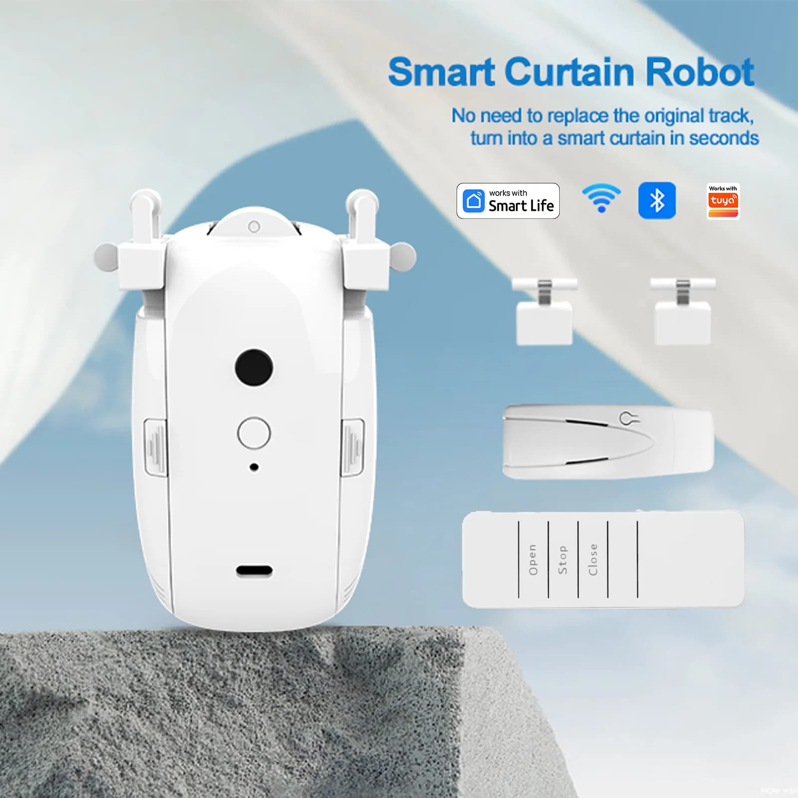 Smart curtain robot funziona con Tuya WiFi /Bluetooth telecomando Smart curtain controller App control TU orbit Alexa Google