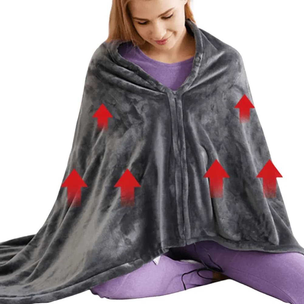 Coperta riscaldata elettrica USB 3 livelli di riscaldamento Coperta riscaldata in pile Mantello coperta riscaldata indossabile per uso domestico e ufficio