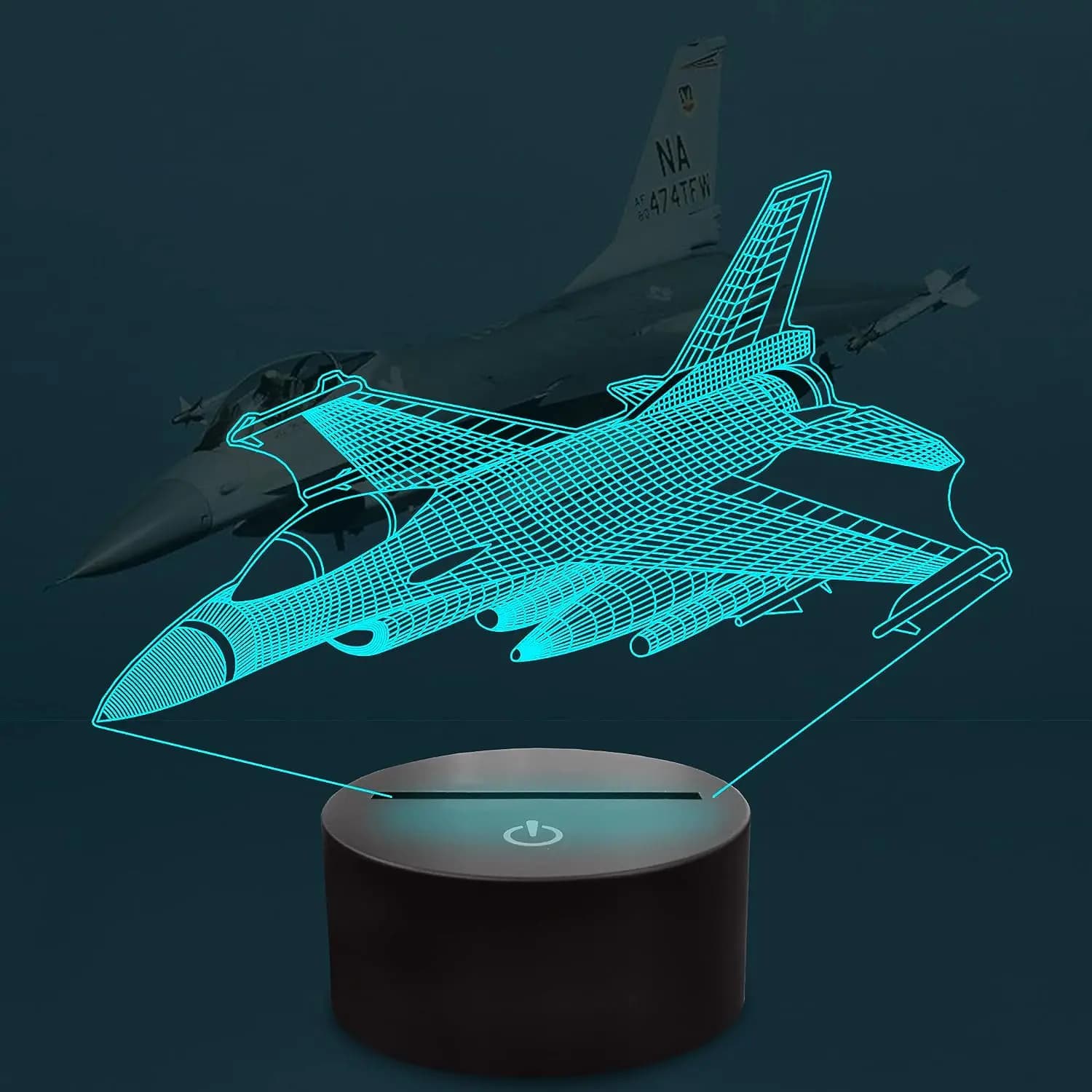 Lampada da scrivania a LED per aereo con luce notturna per aereo visiva 3D 16 colori che cambiano lampada da scrivania da comodino a LED con telecomando Smart Touch