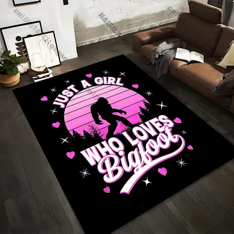 21 sizes of printed carpets with girl pattern expressing love for Bigfoot, yoga mats for adults, decorations for the living room, customized zerbini