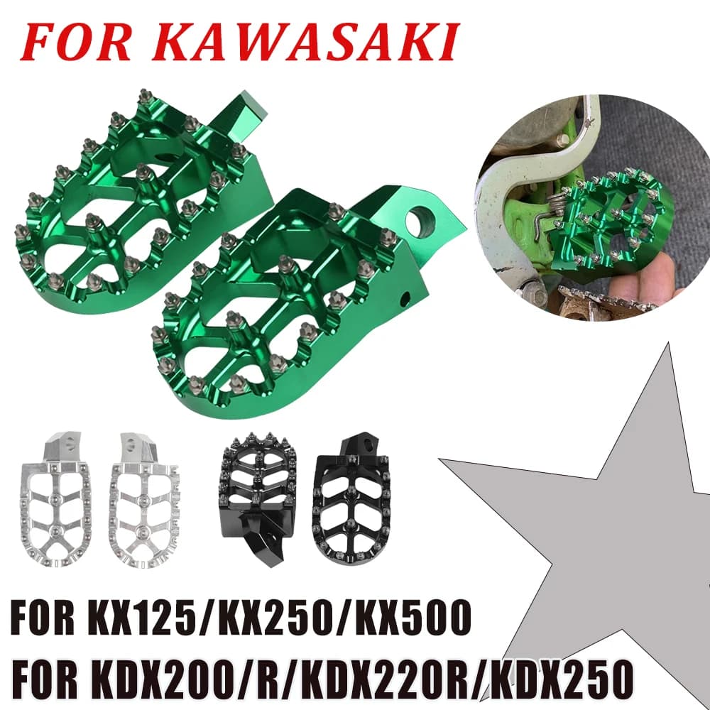 Motocross Poggiapiedi Pedane Pedane Pedale Poggiapiedi Per Kawasaki KX125 KX250 KX 125 KX 250 KX500 KX 500 KDX200 KDX250 Accessori