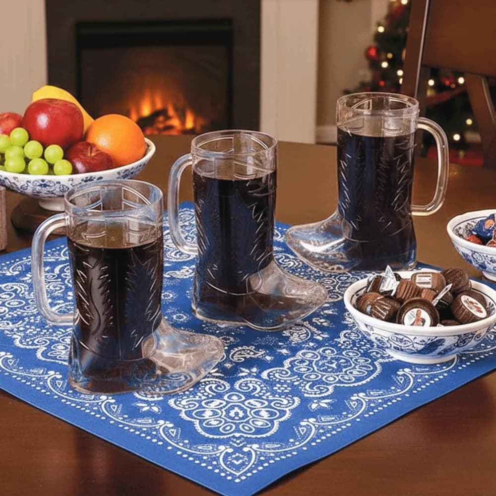2 Pezzi Bicchieri a Forma di Stivale da Cowboy in Plastica da 17 Oz, Riutilizzabili, Trasparenti, con Manico, Boccale da Birra Goffrato, Tema Western per Feste Rodeo