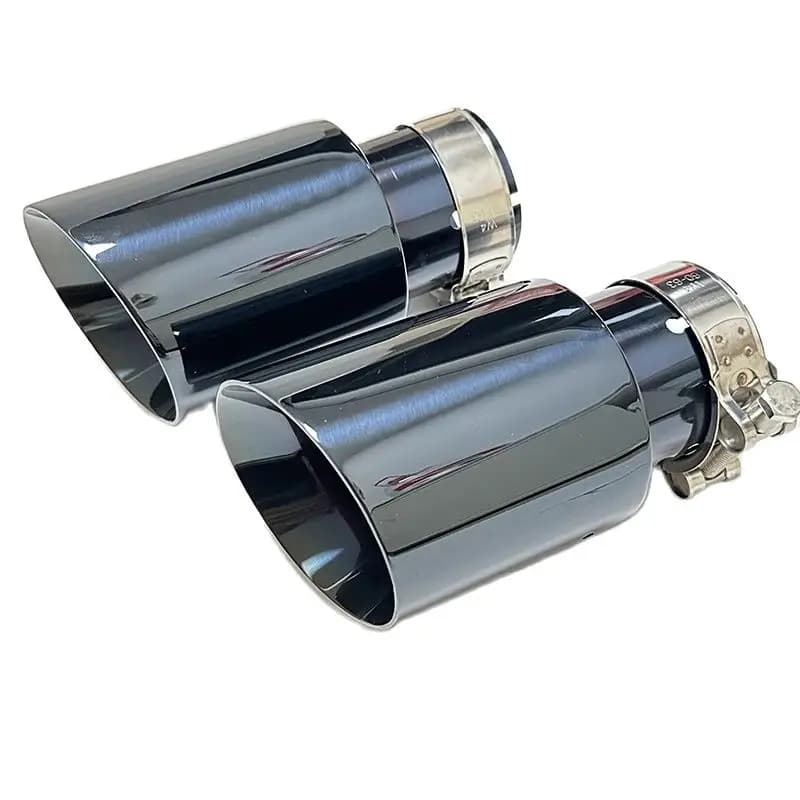 Terminale di scarico per auto in acciaio inossidabile titanio nero, con bocchetta a tromba, diametro grande 89mm 101mm 114mm, 1 pezzo