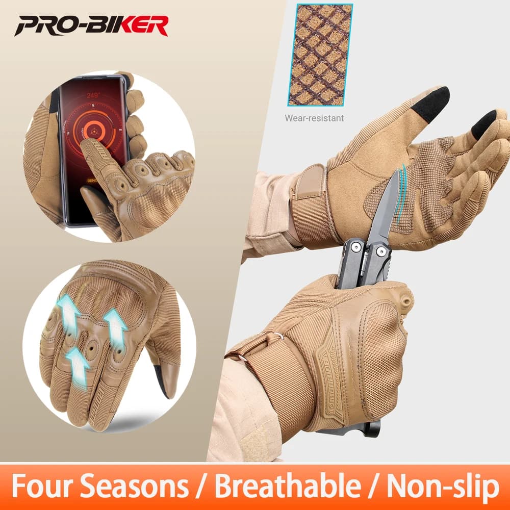 Guanti da Moto Resistenti all'Usura, Guanti Integrali per Motocicletta con Touch Screen, Antiscivolo, Traspiranti per Motocross e Guida all'Aperto