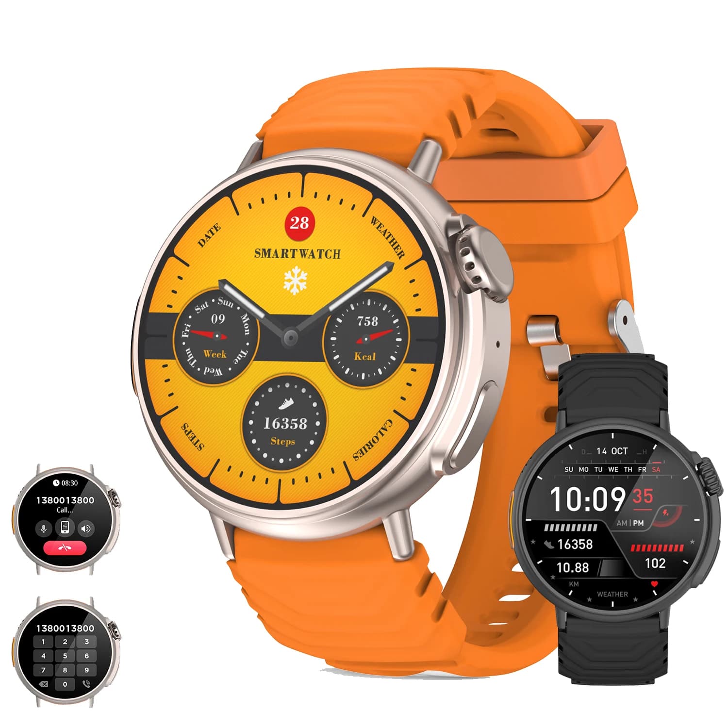 Smartwatch Ultra con display HD da 1,52'' con tracker fitness sportivo e monitoraggio della salute, impermeabile, oltre 120 modalità sportive per donne e uomini