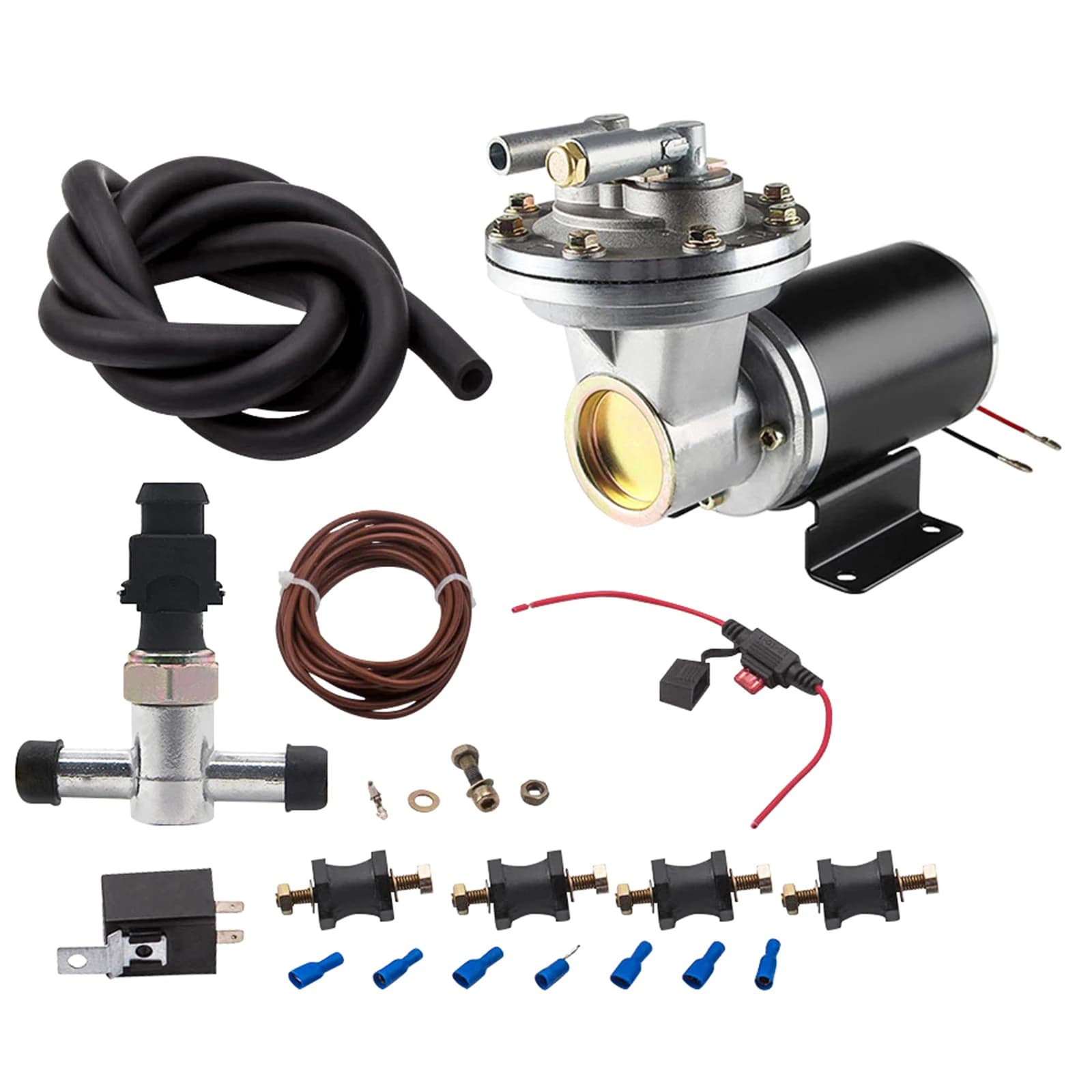 Kit pompa elettrica per vuoto da 18" a 22" per servofreno con relè pressostato/kit hardware per montaggio tubo flessibile.