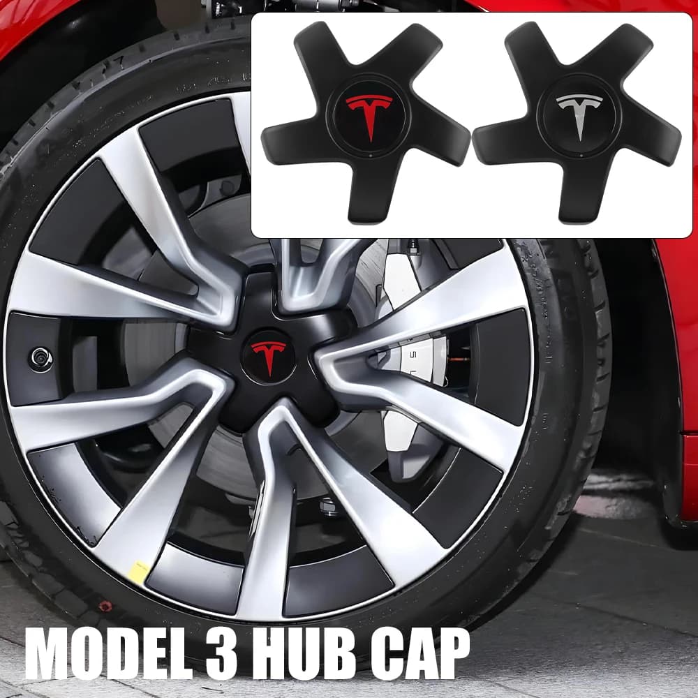 4PCS 19 Pollici Per Tesla Modello 3 Auto Distintivo Centro Ruota Coprimozzo Copertura Veicolo Coprimozzo Pneumatico Coperture Accessori Decor Auto Styling