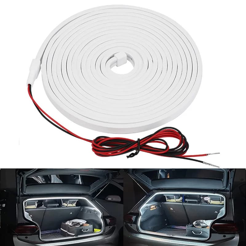 Car trunk lighting LED strip with 2M/4M waterproof ambient light, trunk decoration light, camping ambient light