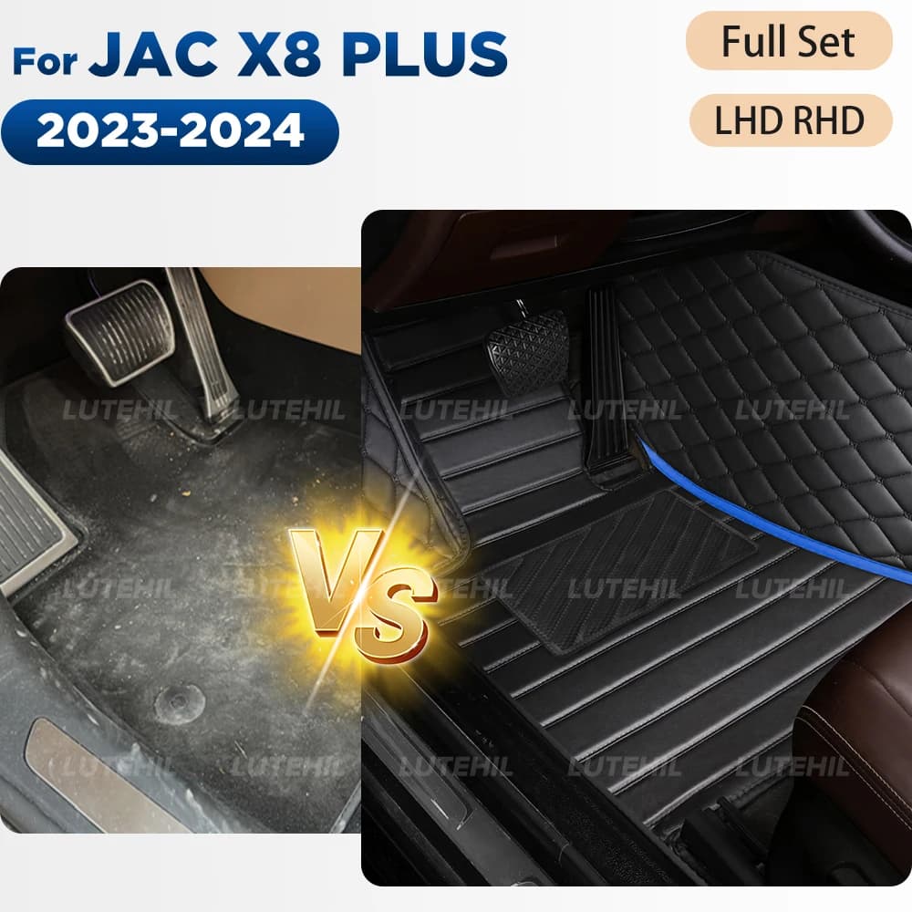 Per JAC X8 PLUS 2023 2024 Tappetini per auto compatibili Protezione per tutte le stagioni Set completo personalizzato Fodere per pavimenti anteriori e posteriori