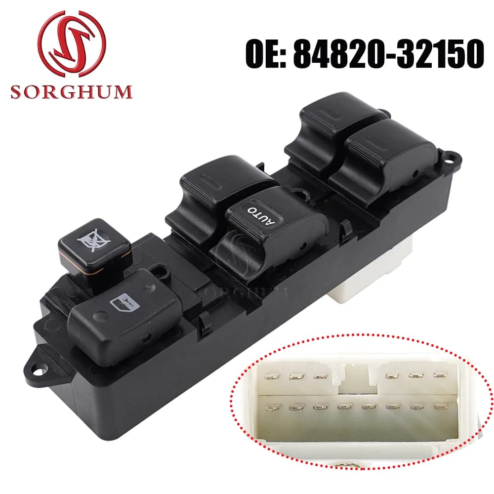 Interruttore di comando alzacristallo elettrico lato sinistro per Toyota Carina E Hilux 4Runner Land Cruiser Lexus LX450 84820-35010 84820-32150 14 pin