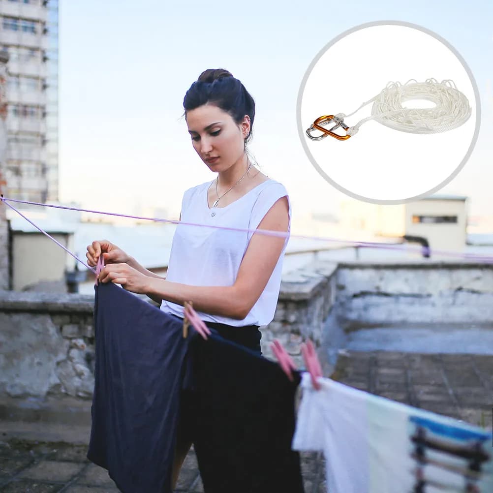 Stendibiancheria Pieghevole Leggero e Compatto per Viaggi, Campeggio, Asciugatura all'Aperto, Salvaspazio, Portatile, Antivento in Nylon