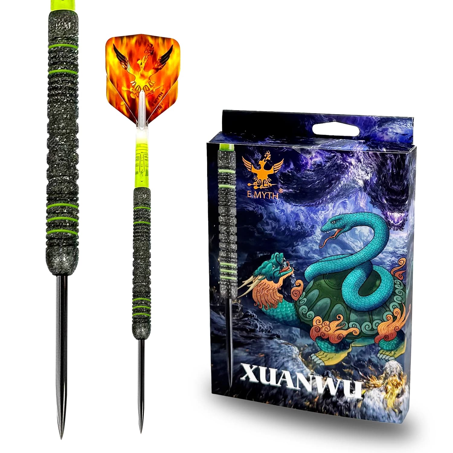 E MYTH Steel Tip Darts Set Heavy Duty Anti Slip Grip Professional Darts for Pub Outdoor Party Game High Accuracy Balanced Throw