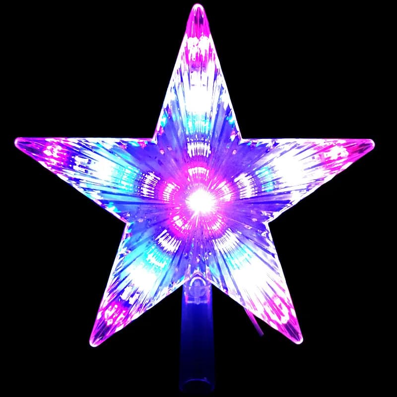 2024 Capodanno Decorazione dell'albero di Natale Lucine 220V Spina UE 31LED Stella a cinque punte Luce della stringa per la festa della ghirlanda di nozze