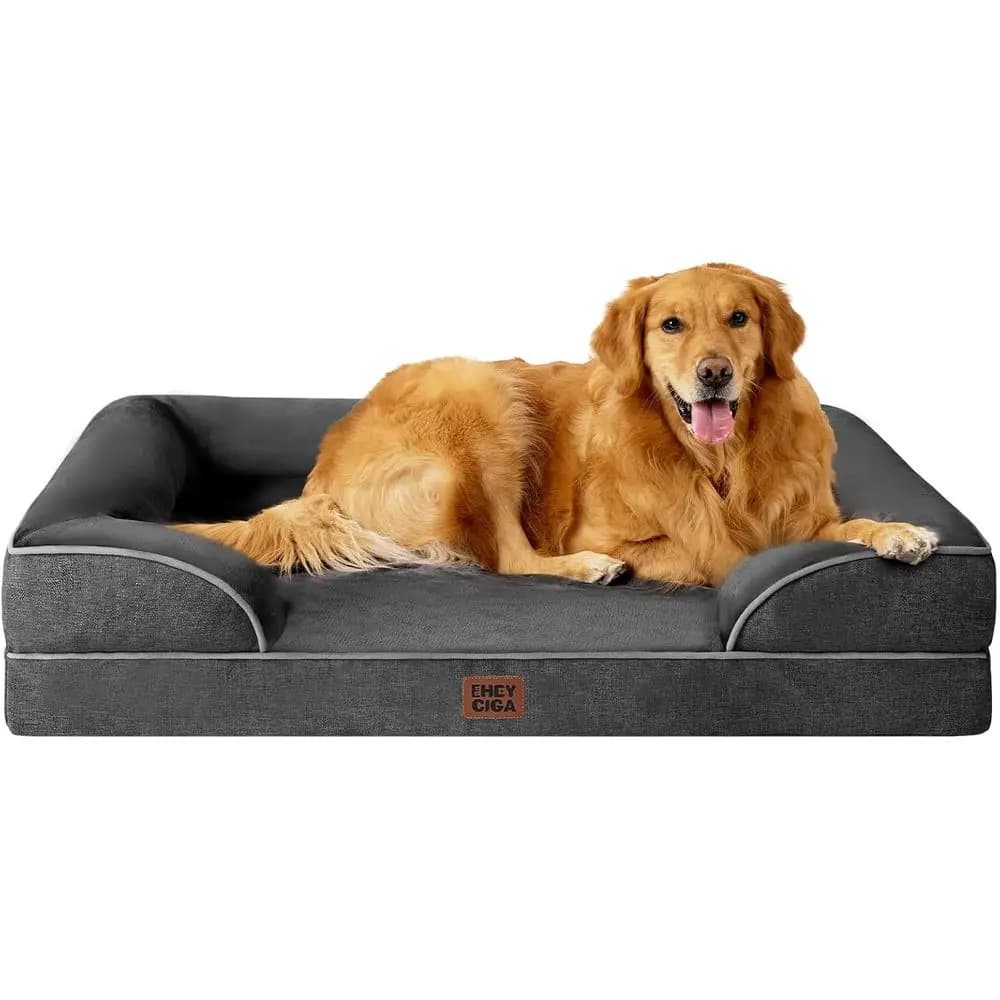 Orthopedic XL for Dogs with Memory Foam, Sponde, Anti-slip Base, Washable Coating, Grigia