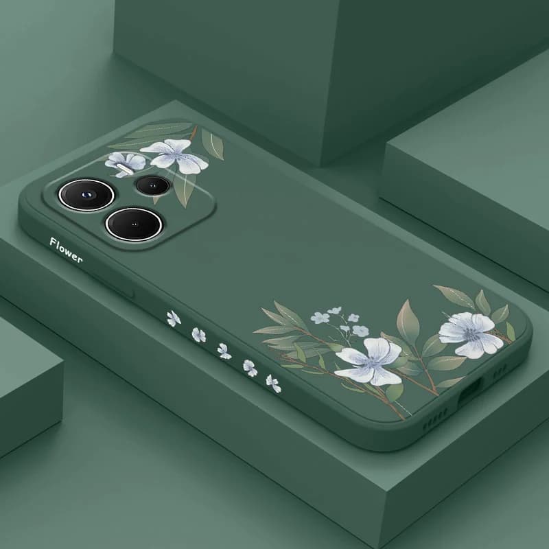 Incontro Fiori Cassa Del Telefono Per Xiaomi Redmi Nota 14 13 12S 11 11S 10 10S 9 9S 15 15C 14C Pro Plus 4G 5G Silicone Liquido Cov