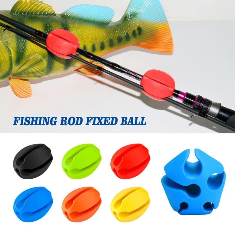 Cinghie porta canna da pesca in silicone da 2 pezzi Cinghie per attrezzatura da pesca leggere a 5 fori Accessori per la pesca Stoccaggio canna da pesca in silicone