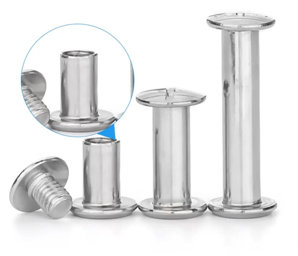304 Stainless Steel Chicago Screw Sex Bolt Binding Screw M1.6-M5 for Leather Bookbinding Notebook Furniture Connector