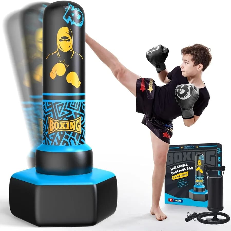 67 inch independent inflatable boxing bag for 312 year durable boxing set for karate training, taekwondo, stable and durable A