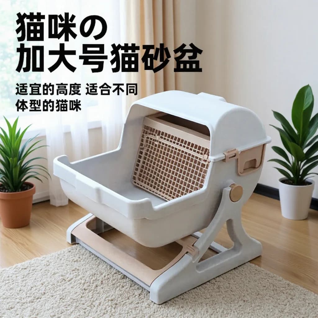 Lettiera per Gatti Semi-Automatica Autopulente per Gatti di Taglia Grande, Toilette per Animali Domestici Completamente Chiusa, Utilizzo per Tutte le Stagioni