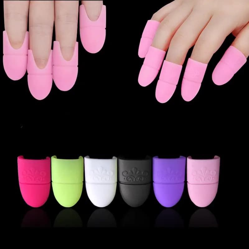 10 pezzi/borsa Nail Art Soak Off Cap Silicone UV Gel Polish Remover Wrap Clean lucidatura involucri riutilizzabili strumenti per Manicure in gomma