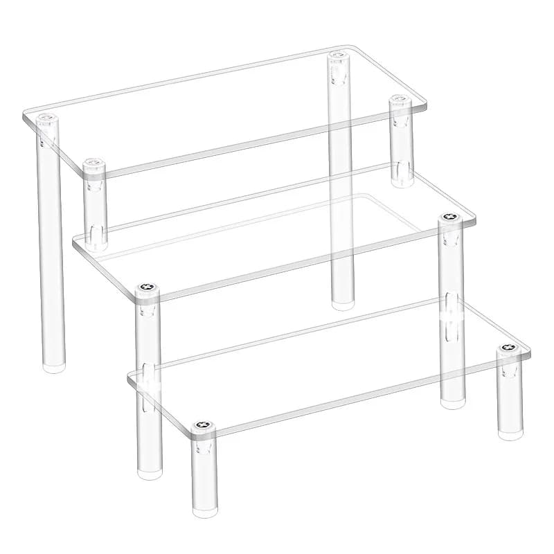 1-4 Level Acrylic Display Durable Perfume Display for Cupcake Storage Rack for Clear Trapezoid Blind Box